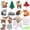 Allazone Nähset Kinder, DIY Filz Bastelset, Filz Nähen Kits, 12 Stil DIY Nähset Kinder Tierformen aus Filz für Kinder Pädagogische und Anfänger