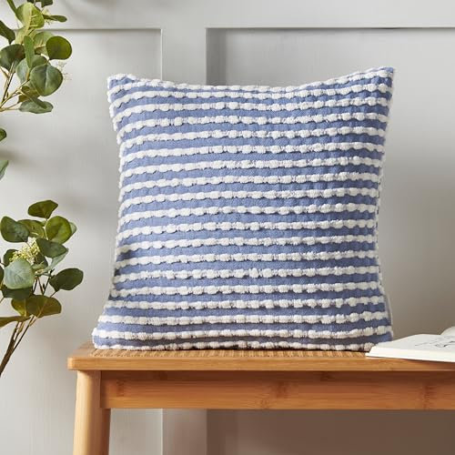 Catherine Lansfield Stab Stitch Kissen, 43 x 43 cm, Blau