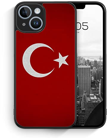 MUNIQASE Türkiye Türkei Neu Flagge - Silikon Hülle für iPhone 14 - Türkische Schutzhülle Handyhülle Case Cover