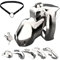 ScreaAss V4 3D Keuschheitskäfig 304 Metall Neues Druckschloss Peniskäfig Mit Gebogenem Cockringe & Gürtel Set Für Männer Keuschheitsschelle, Kleiner/Groß Edelstahl Keuschheitsgürtel Gay Toy,Sm,45mm