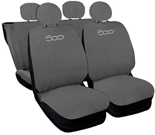 Rebeca Shop COPRISEDILI PER AUTO COMPATIBILI CON 500 MADE IN ITALY SET IN VARI COLORI (Grigio Chiaro)