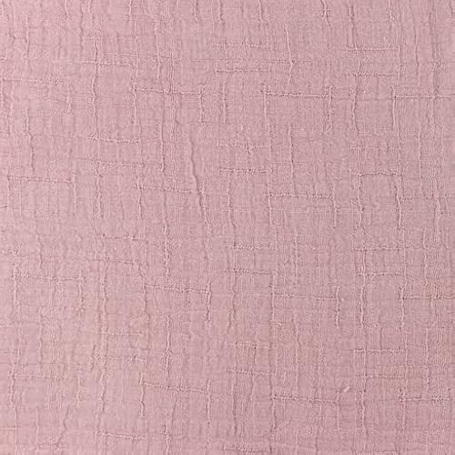 Bambus Musselin - Doubel Gauze BAMBO Uni - 0,5m Schritte - 140cm Breit - Gewicht 165g/qm - Meterware Stoffe Bekleidungsstoffe Sommerstoffe (Washed Rose)