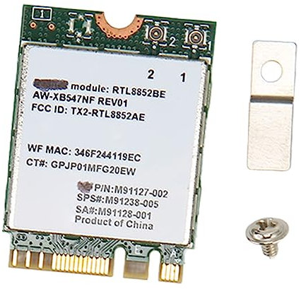 Zunate RTL8852BE M.2-Netzwerkkarte, 1800 Mbit/s NIC-Adapter, PCIE-WLAN-Karte, Unterstützt Bluetooth 5.2, 2,4 G 5 G Dualband, für Laptop, Desktop, PC