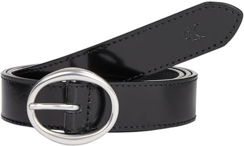 Calvin Klein Jeans Damen Gürtel Classic Round Lthr Belt25Mm aus Leder, Schwarz (Black), 125 cm