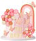 Opopark 48 Stück Regenbogen Tortendeko - DIY Hochzeit Baby Mädchen Kugeln Schmetterling Kuchen Deko für Party Babyparty Geburtstag - Rosa
