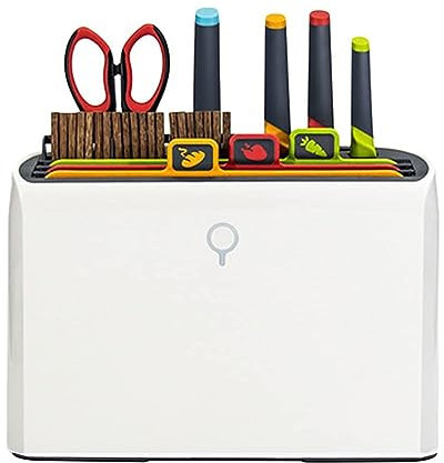 Smart Knife - Set di taglieri, coltelli, pelapatate e forbici con codice colore, utensili da cucina inclusi, senza coltelli