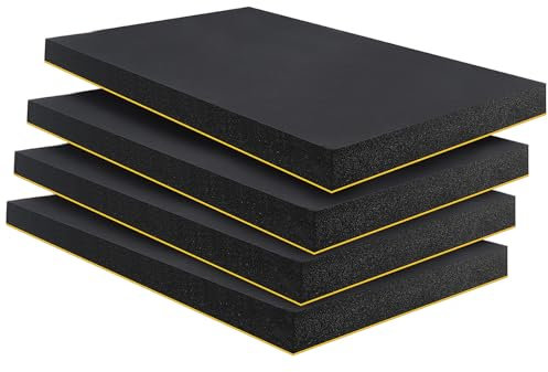 4 Stück Garagen Wandschutz 30x20x2cm Autotür Wandschutz Selbstklebend Schaumstoff Polster Auto Schutz Garage Türkantenschutz für Ihr Auto,Garagenwand und Parkplatz, Schwarz