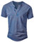 NITAGUT Men's Distressed Henley Shirts Vintage Short Sleeve T-Shirts Washed Cotton Casual V-Neck Button Tee Shirts,Blue,2XL