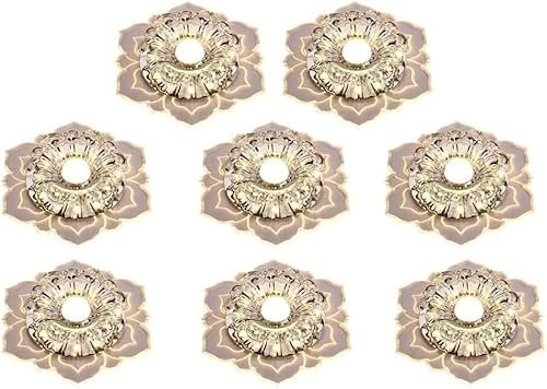 Kanduo JSY Luz de Techo empotrable LED de Entrada de 7,9 Pulgadas, 3W, Downlight de Cristal con Borde Deflector de Pasillo de 5W para baño, Cocina, Oficina (Color : 5w, Size : Blue Light)