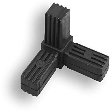 1 connecteur avec noyau en acier - Raccord de tuyau pour tube carré, plastique/polyamide Noir (3 broches, 20 x 20 x 1,5 mm)
