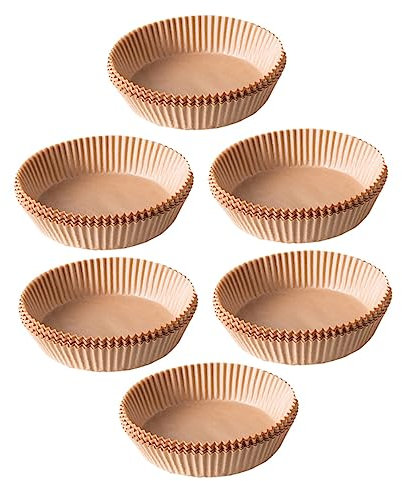 FUNOMOCYA 150piezas Revestimiento Papel Freidora Aire Desechable Almohadillas Papel Hornear Fácil Uso