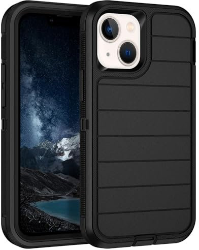 Petocase for iPhone 12 Mini Case/iPhone 13 Mini Case,Heavy Duty 3-Layer[Shockproof][Dropproof][Dust-Proof] Military Grade Full Body Rugged Protection Cover Case for iPhone 12 Mini/13 Mini,Black