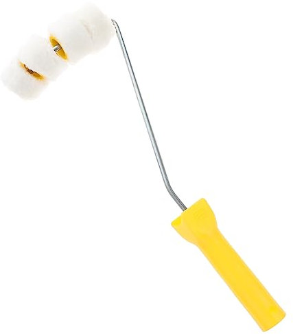 KONTONTY Farbroller 4-rad Wandfarbenroller aus Acrylfasern mit Ergonomischem Griff für Gleichmäßigen Farbauftrag bei Heimwerkerarbeiten