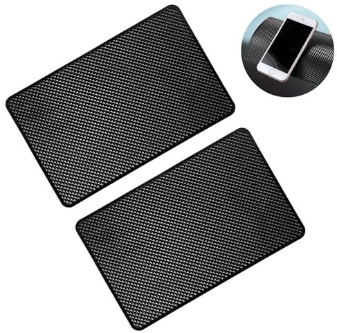 AOZUO 2 Stück Auto Armaturenbrett Anti Rutsch Matten, 19 x 12 cm universelles selbstklebendes PVC-Griffpolster, waschbar, rutschfeste Matte zum Halten von Auto, Fahrzeug, Telefon, Brille, Schlüssel