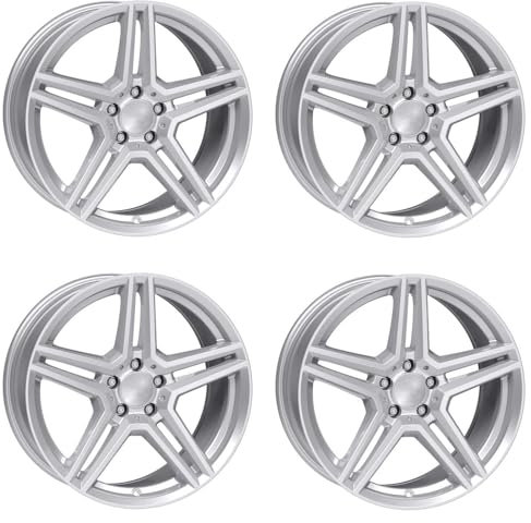 4x Rial Felgen Alufelgen M10 7.5Jx17 ET52,5 5x108 polar-silber kompatibel mit VOLVO S60 V60 S60CC V60CC S80 V40 V70 XC60 XC70