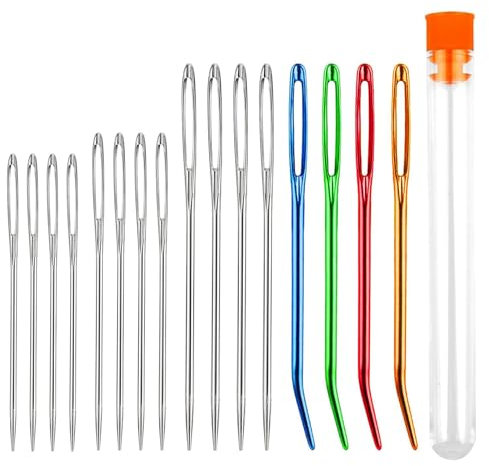 16 Stücke Nähnadeln, Nähnadeln Mit Großem öhr, Sticknadeln Kinder, Nähnadeln Set, Nadeln Großem öhr, Große Nähen Nadel, Stopfnadeln, Für Wolle, Hand Nähen Leder Handwerk