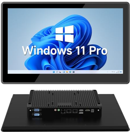 ONERugged 15,6 Zoll Industrie Panel PC mit Touchscreen - Windows 11 Pro, Intel N5100, 8GB RAM, 128GB Speicher, Lüfterlos, IP65-Front, WLAN/Bluetooth (Modell P15J, Schwarz)