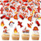 Blumomon 40 Stück Essbar Feuerwehrmann kuchen Cupcake Toppers Feuerwehr LKW Cupcake Dekorationen Baby Dusche Boy Mädchen Geburtstagsfeier Dekorationen