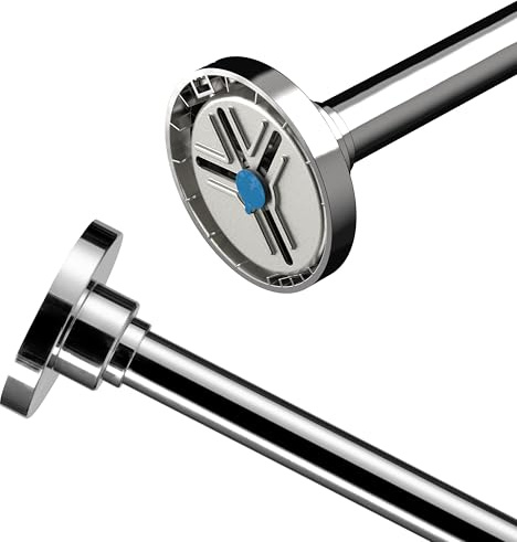 Croydex Stainless Steel Shower Curtain Pole 2331mm | Cut Rod to Size | Maximum Length 2331mm | 12 Curtain Rings Included | Your choice to screw or glue with Flexi-Fix brackets