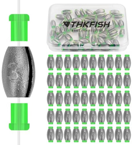 THKFISH Angelblei Set Blei Angeln mit Schnell Abnehmbarer Kunststoffkern Grundblei 3g/5g/7g/10g/20g/25g Laufblei Dropshot Angel Senkblei für Salzwasser Casting Süßwasser 15/20/30/40/50 Stück