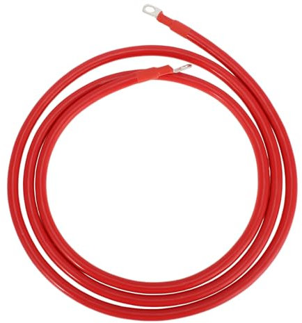 HOPESPANNER Universal 3/8 Lug 2 AWG Gauge 8FT Battery Inverter Cable Battery Cable Tinned Copper 1 Pc Red