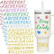8 Sheets Glitter Letter Stickers for Cup, Alphabet Name Stickers for Water Bottles,Vinyl Waterproof Personalized Letter Number Name Tags Logo Sticker for Scrapbooking Tumbler Accessories(Multicolor)