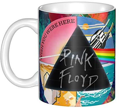 EZKYZTLW Pink Rainbow Floyd Cute Coffee Mug Tea Cup for Men Women Kids Friends White Fine Bone Ceramic 11 OZ