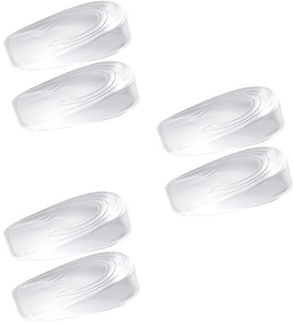 Lot de 3 paires de talonnettes en gel silicone 1 cm et 2 cm Semelles d'augmentation de hauteur pour chaussures de sport, bottes et chaussures hautes