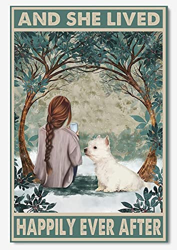 Puzzle 1000 Teile für Erwachsene Kinder West Highland White Terrier Girl And She Happily Ever After Dog Jigsaw Puzzle Für Erwachsene Herausforderndes Puzzle Perfekt für Nächte Familie Freunde