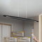 YYUTLUO LED Holz Pendelleuchte Esstisch Pendelleuchte, Schwarz Dimmbar mit Fernbedienung Pendellampe, Höhenverstellbar, Modernes Geradliniges Design Wohnzimmerlampe Hängend für Büro Esszimmer (100cm)