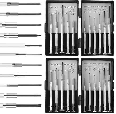 Lot de 22 mini tournevis de précision, pour la réparation de montres, lunettes, téléphones portables et appareils photo, etc
