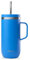 QWETCH - Cold Cup 600ml avec Poignée et Paille - 24h Glacé & 12h Froid - Bleu Azur - Gourde Isotherme en Inox, Tasse Thermo Café