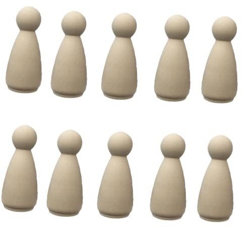 DOITOOL 10 Stück Teiliges Holzfiguren zum Bemalen Diy Puppen für Hochzeitsdekoration Bastelprojekte und Holzfiguren für Aktivitäten mit Kindern