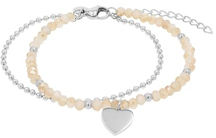 TOM TAILOR - Damen Armband Edelstahl - Rosé - mit Glas - Herz Anhänger