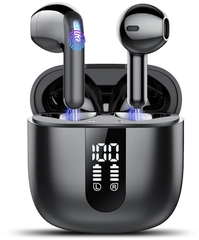 Bluetooth Kopfhörer, In Ear Kopfhörer Kabellos Bluetooth 5.4 Kabellose Kopfhörer mit 4 Mic, 2025 Kabellose Kopfhörer 50 Std ENC Noise Cancelling Earbuds Tiefer Bass, IP7 Wasserdicht Ohrhörer, USB-C