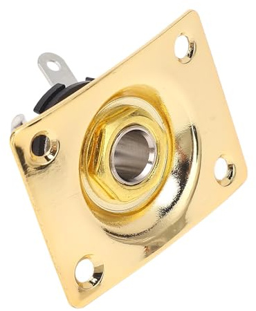 Sorandy Plaque Jack de Sortie de Guitare Telecaster, Plaque de Prise de Guitare en Métal Robuste pour L'enregistrement à Domicile, Bonne compatibilité (GOLD)