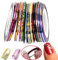 30 colori Multicolor Colori misti Rotoli Linea di nastri a strisce Adesivo per decorazioni per nail art Punta per unghie fai-da-te