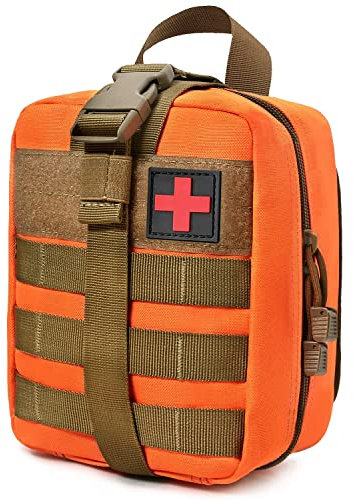 molle Pouch ifak erste Hilfe Tasche leer Taktische gürteltasche EDC Tactical kleine Pouch für Outdoor Survival, Camping, militär einsatztasche Reise verbandstasche Bag (Orange)