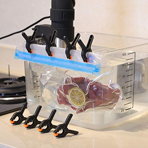 Blulu 8 Pack Sous Vide Cooking Clips for Immersion Circulator Sous Vide Clips for Keeping Bags Submerged and Prevent Floating Compatible with Anova, Chefsteps Joule, Gramercy Kitchen, Gourmia