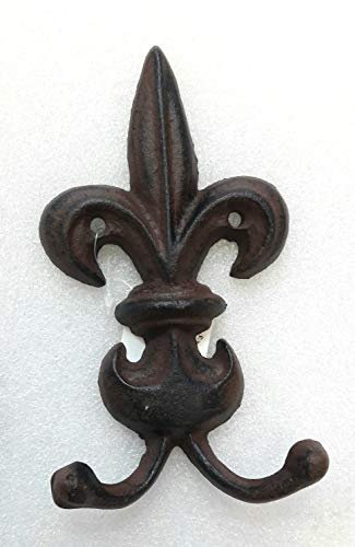 Idellia Crochet Double Fleur DE LYS Porte Manteau en Fonte