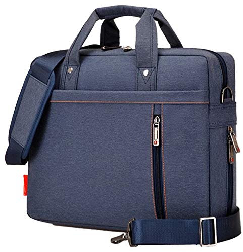 HotYou Sac à Main en Nylon Sacoche Porte Documents Serviettes Pochette pour Ordinateur Portable 17 Pouces, Version 3 Bleu