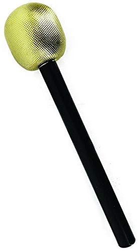 Plastic Pop Star Microphone Prop Gold