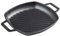 VICTORIA SKL-201 Cast Iron Square Grill Double Loop Handles, Griddle Pan Seasoned with 100% Kosher Certified Non-GMO Flaxseed Oil, Black