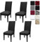 Dioxide Stuhlhussen 4er Set, Hussen für Stühle Elastisch Abnehmbarer Waschbarer Universal Stuhlbezug mit Rückenlehne, Stuhlhussen für Restaurant, Küche, Bankett, Haus, Hotel, Hochzeit Party (Schwarz)
