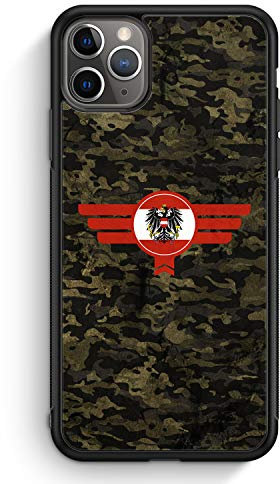 MUNIQASE Österreich Austria Camouflage - Silikon Hülle für iPhone 11 Pro - Motiv Design Militär Military - Cover Handyhülle Schutzhülle Case Schale