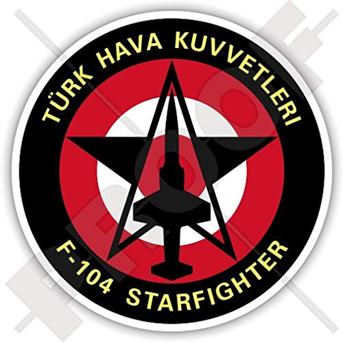 F-104 STARFIGHTER Türkisch Luftwaffe THK Lockheed-Canadair F-104G, CF-104 Türk Hava Kuvvetleri TÜRKEI, 90mm Vinyl Sticker, Decal Aufkleber