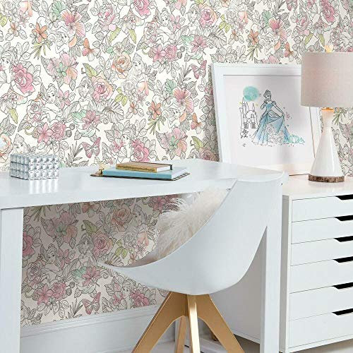 Disney Princess Royal Floral Self Adhesive Wallpaper