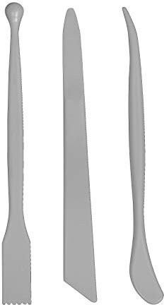 Rayher 34456558 Pack de 3 palillos para modelar, 6 puntas diferentes, de plástico resistente