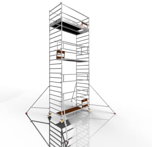 ALTEC Profigerüst AluLight XXL, Arbeitshöhe 8 m, Breite 1,35 m, Länge 2,5 m, inkl. Rollen und Auslegern, TÜV-geprüft, Made in Germany