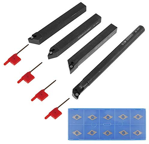 Kit D'outils De Tournage De 12 MM, Outil De Tour En MÉTal Multifonctionnel, Outil D'alÉSage De Tour À Lame En Alliage Dur 10, Outil D'alÉSage En MÉTal Pour 4 Types D'outils De Coupe